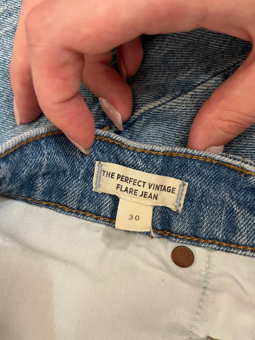 Madewell Washed Blue Straight-Leg Denim Jeans - Picture 4 of 6
